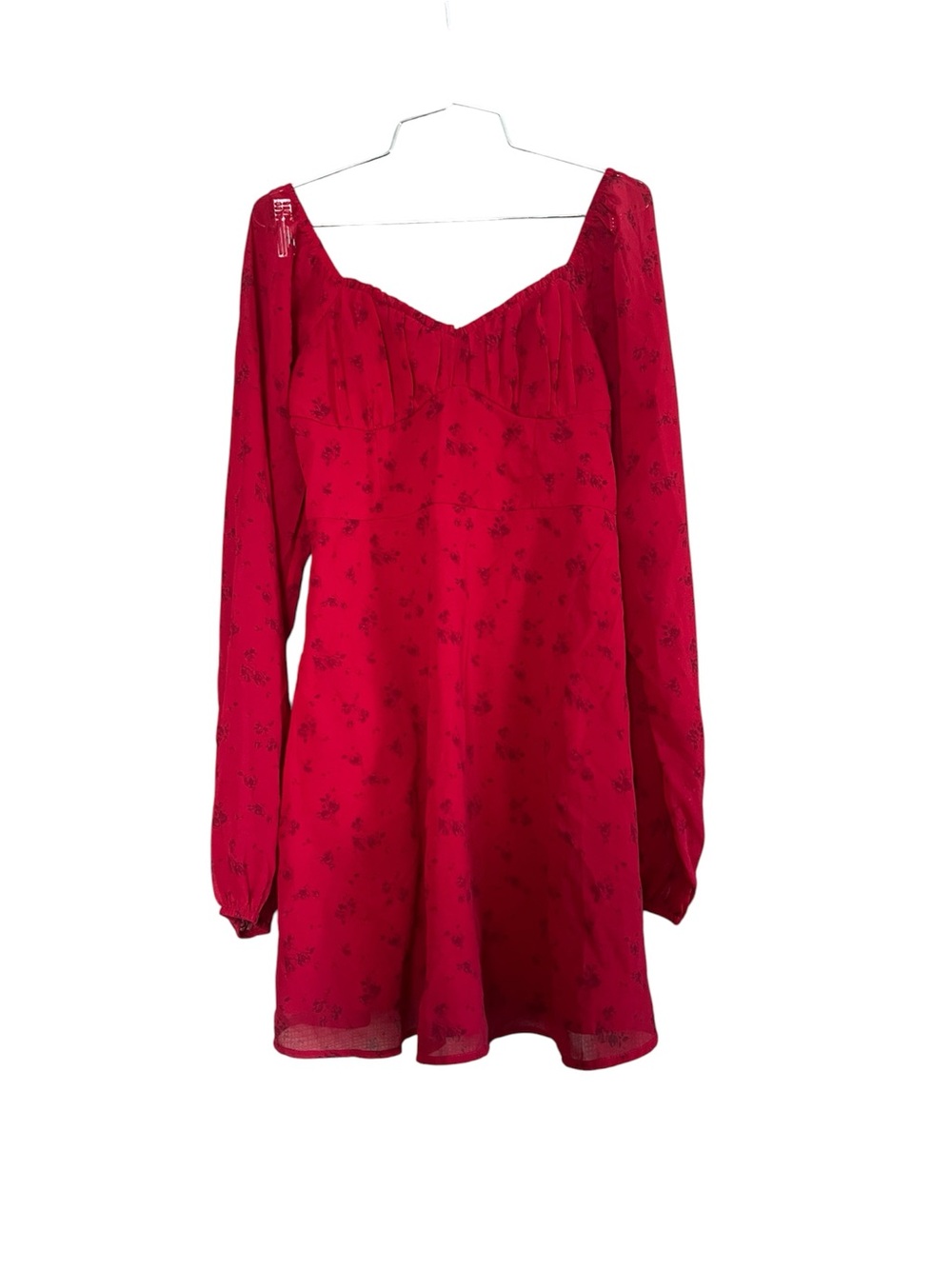 Hollister Red Floral Ruched Dress XXS - Picture 7 of 7